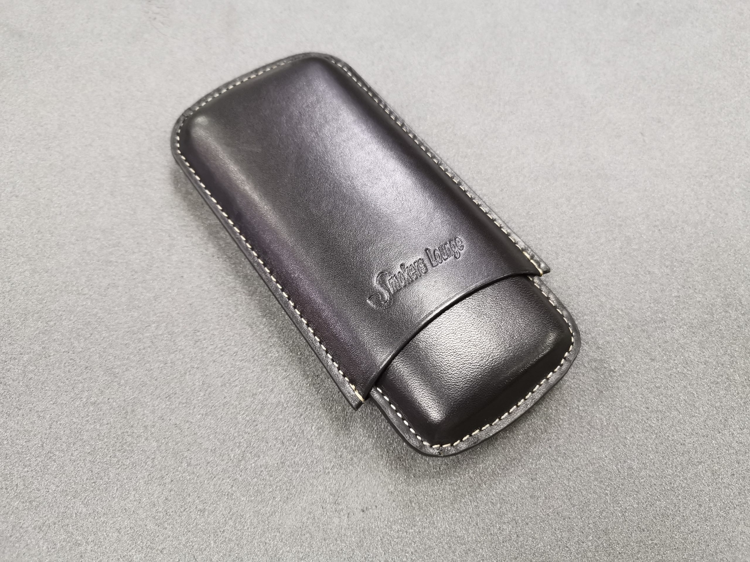 Black Three Cigar Leather Holder