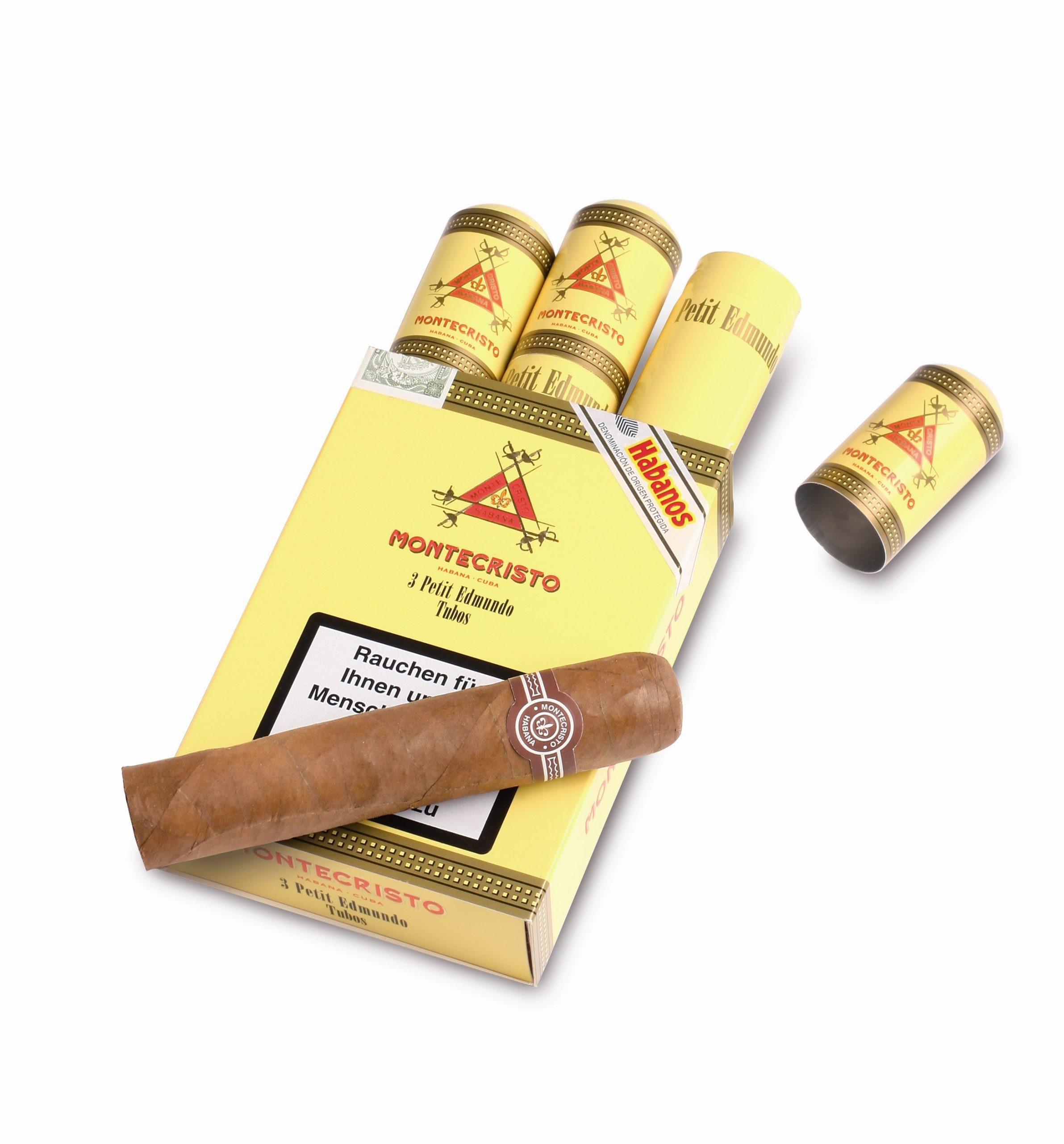 Montecristo Petit Edmundo Tubos (Pack of 3)